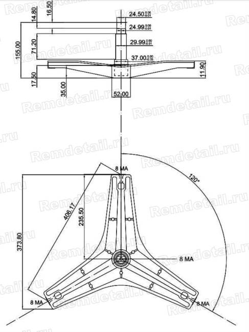 Крестовина под гайку для стиральной машины LG 4434ER1001B Cod712